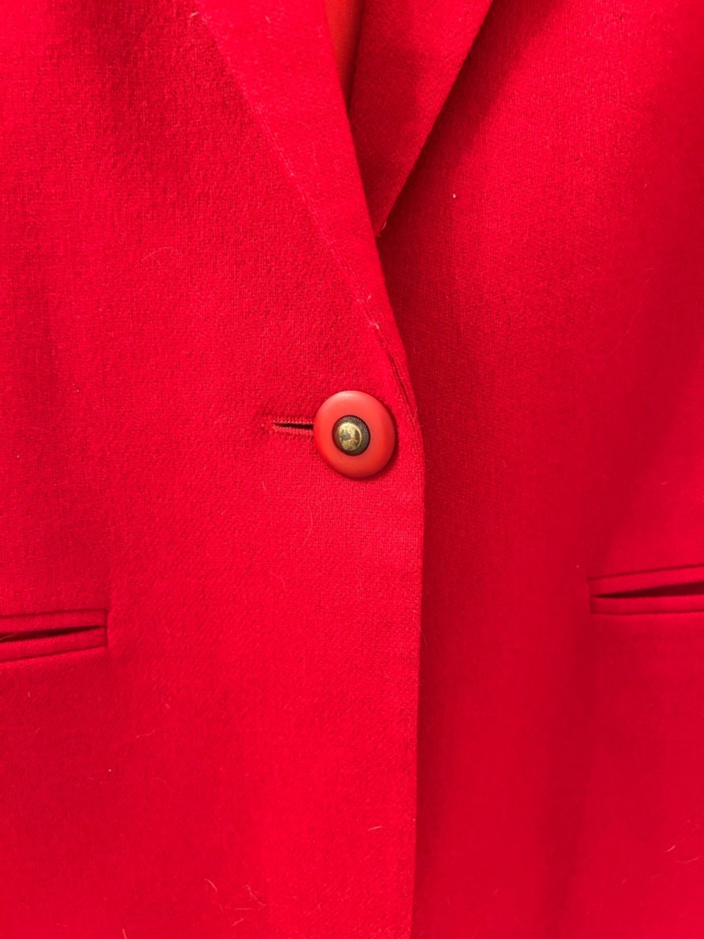 Vintage Red Single-Button Wool Blazer - Picture 2 of 5